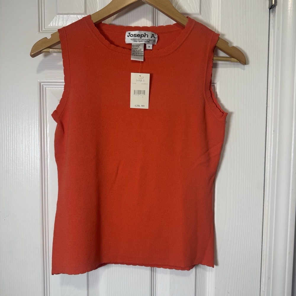 Joseph A Sweater Tank Top Womens Medium Sleeveless Pullover Viscose‎ Nylon NWT
